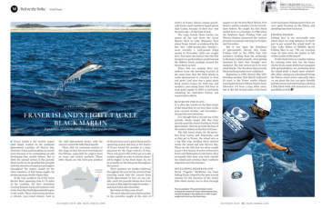 Marlin Magazine Nov 2019 Fraser Island Article
Fraser Island's Light Tackle Black Marlin words and photos.